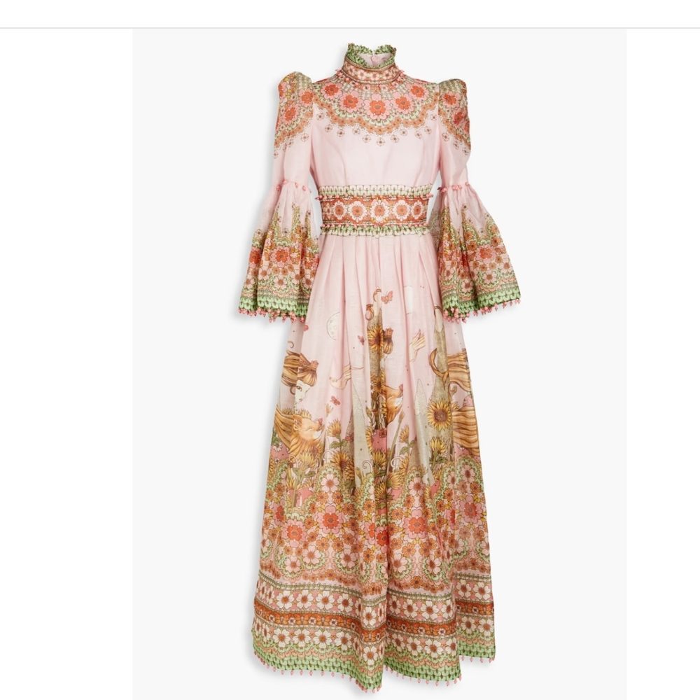 Zimmermann Kaleidoscope bell sleeve maxi dress